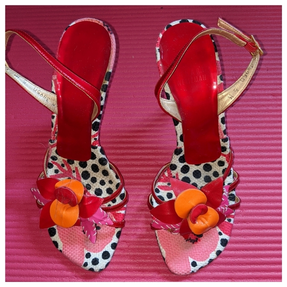 stuart weitzman floral sandals